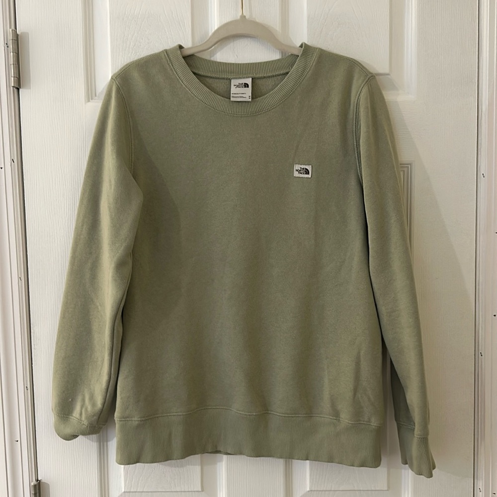 Light green north face sweater
